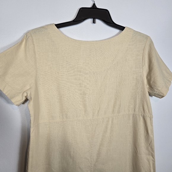 Vintage Original TY Wear Loose Fit Butter Yellow Linen Blend Maxi Dress Small - Picture 10 of 14